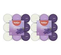 Bolsius - 18 Bougies Chauffe-Plat Parfumées - Lavande - Durée de Combustion de 3.5 Heures - Diamètre 38 mm - Extraits Naturels - Contient de la Cire Végétalienne - Sans Huile de Palme (Lot de 2)