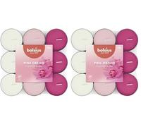 Bolsius - 18 Bougies Chauffe-Plat Parfumées - Orchidée Rose - Durée de Combustion de 3.5 Heures - Diamètre 38 mm - Extraits Naturels - Contient de la Cire Végétalienne - Sans Huile de Palme (Lot de 2)
