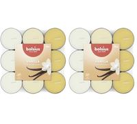 Bolsius - 18 Bougies Chauffe-Plat Parfumées - Vanille - Durée de Combustion de 3.5 Heures - Diamètre 38 mm - Extraits Naturels - Contient de la Cire Végétalienne - Sans Huile de Palme (Lot de 2)