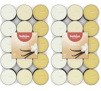 Bolsius - 30 Bougies Chauffe-Plat Parfumées - Vanille - Durée de Combustion de 3.5 Heures - Diamètre 38 mm - Extraits Naturels - Contient de la Cire Végétalienne - Sans Huile de Palme (Lot de 2)