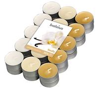 Bolsius - 30 Bougies Chauffe-Plat Parfumées - Vanille - Durée de Combustion de 4 Heures - Diamètre 38 mm - Extraits Naturels - Contient de la Cire Végétalienne - sans Huile de Palme