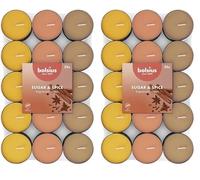 Bolsius - 30 Duft theelichter - Zucker und Gewürz - Brenndauer von 3,5 Stunden - Durchmesser 38 mm - Natürliche Extrakte - Enthält Veganes Wachs - Ohne Palmöl (Lot de 2)