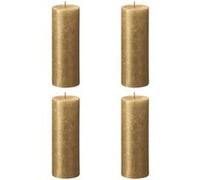 BOLSIUS - Bougies pilier rustiques scintillantes - Doré - 19 cm - Lot de 4 - Ne coulent pas - Bougies non parfumées, Gold