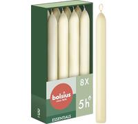 Bolsius Bougies effilées Ivoire 17 cm – 5 h longue durée – Sans goutte – 25% cire végétalienne