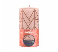 Bolsius Blunt Candle Rustic 13X6.8 cm Misty Pink With Print