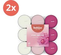 Bolsius - Bougie à thé parfumée - 18 pièces par paquet - Parfum d'orchidée - Pack avantage - 36 pièces - 2 emballages
