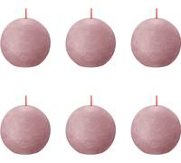 Bolsius - Bougie boule rustique - Ø76mm - Ash Rose - Pack avantage - 6 pièces