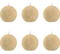 Bolsius - Bougie boule rustique - Ø76mm - Beige Avoine - Pack avantage - 6 pièces