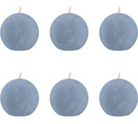 Bolsius - Bougie boule rustique - Ø76mm - Bleu ciel - paquet économique - 6 pièces