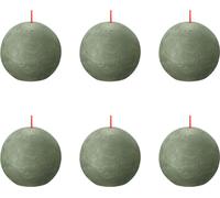 Bolsius - Bougie boule rustique - Ø76mm - Olive fraîche - Pack avantage - 6 pièces