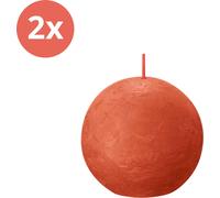 Bolsius - Bougie boule rustique - Ø76mm - Orange terre - Pack avantage - 2 pièces