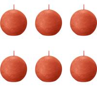 Bolsius - Bougie boule rustique - Ø76mm - Orange terre - Pack avantage - 6 pièces