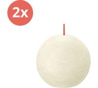 Bolsius - Bougie boule rustique - Ø76mm - Soft Pearl - pack économique - 2 pièces