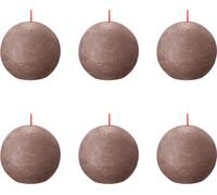 Bolsius - Bougie boule rustique - Ø76mm - Taupe rustique - Pack avantage - 6 pièces