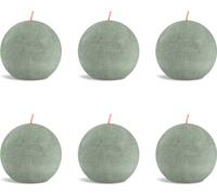 Bolsius - Bougie boule rustique - Ø76mm - Vert jade - Pack avantage - 6 pièces