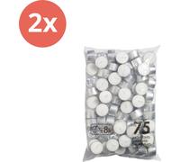 Bolsius - Bougie chauffe-plat - 75 pièces par paquet - Sachet - Pack avantage - 150 pièces - 2 emballage
