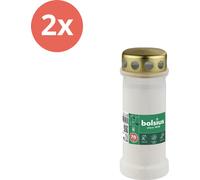 Bolsius - Bougie commémorative - Avec couvercle - Blanc - 70 heures de combustion - Pack d'avantages - 2 pièces