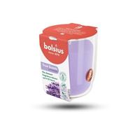 Bolsius Bougie parfumée à la lavande - Extrait de parfum végétalien, naturel et pur, sans huile de palme, 25 heures de combustion, lilas, 80 mm/73 mm