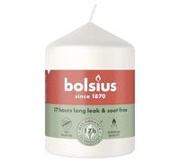 Bolsius - Bougie pilier lisse - Blanc - 8 x 5,8 cm - Non parfumée - Cire végétale naturelle - Sans huile de palme