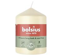 Bolsius - Bougie pilier lisse - Ivoire - 8 x 5,8 cm - Non parfumée - Cire végétale naturelle - Sans huile de palme