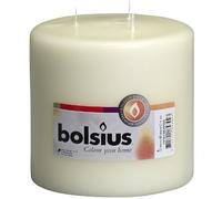 Bolsius Bougie Pilier XXL - Ivoire - Multi-mèche - Longue durée de Combustion de 75 Heures - Très Grand Format - Bougie d’intérieur - Non parfumée - Cire de Paraffine - 15 x 15 cm