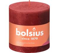 Bolsius Bougie Rouge Délicat Ø100 mm - Hauteur 10 cm - Rouge - 62 heures de combustion