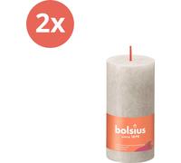 Bolsius - Bougie rustique - 100/50 - 1 par paquet - Gris sable - Pack avantage - 2 pièces
