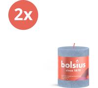 Bolsius - Bougie rustique - 80/68 - 1 par paquet - Bleu ciel - Pack avantage - 2 pièces