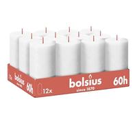 Bolsius - Bougie rustique - Blanc - Lot de 12-13 cm - Bougies décoratives - Contient de la cire végétale naturelle - Sans huile de palme