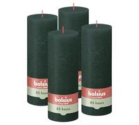 Bolsius - Bougie rustique - Vert - 19 cm - Lot de 4 - Bougies décoratives - Sans huile de palme - Avec cire végétale naturelle