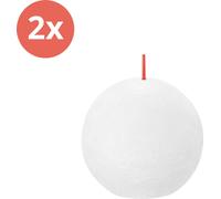 Bolsius - Bougie sphérique - Ø70mm - Blanc - Pack avantage - 2 pièces