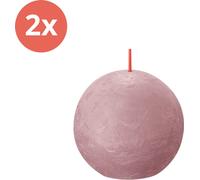 Bolsius - Bougie sphérique rustique - Ø76mm - Ash Rose - Pack avantage - 2 pièces