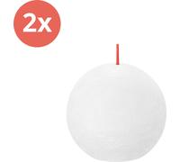 Bolsius - Bougie sphérique rustique - Ø76mm - Cloudy White - Pack d'avantages - 2 pièces