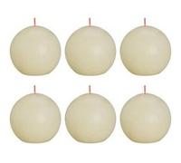 Bolsius Bougies boule rustiques Shine 6 pcs 76x71 mm Perle douce Blanc G