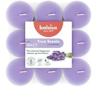 Bolsius - Bougies chauffe-plat parfumées - Lavande - Bleu violet - 108 pièces - Coque transparente - Extraits naturels - Contient de la cire végétalienne - Sans huile de palme
