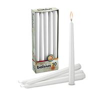 BOLSIUS Bougies coniques - Blanc [1 paquet de 10]