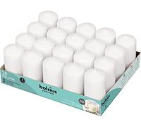 Bolsius Bougies de base pour décoration, cire, blanc, taille de cire individuelle: H 9,8 cm, Ø 4,8 cm, 20 pièces
