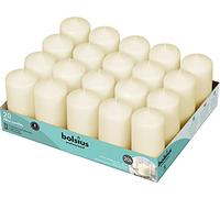 Bolsius Bougies de base pour décoration, cire, ivoire, taille simple cire : hauteur 9,8 cm, Ø 4,8 cm, 20 pièces