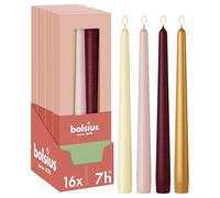 bolsius - Bougies Effilées Lisses, Lot de 16, Haptic Luxury, Bougies Décoratives pour la Maison, Longue Durée de Combustion, Non Parfumées, Cire Végétale Naturelle, Sans Huile de Palme