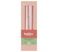 Bolsius Lot de 4 bougies coniques lisses - Rose brumeux - 24,5 cm - Bougies décoratives pour la maison - Durée de combustion 7 heures - Non parfumées - Cire végétale naturelle - Sans huile de palme