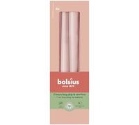 Bolsius - Bougies Effilées Lisses - Rose Brumeux - Lot de 4 Dans Une Boîte - 24,5 Cm - Bougies Domestiques Décoratives - Durée de Combustion 7 Heures - Non Parfumées - Cire Végétale Naturelle