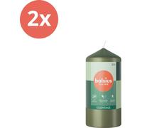 Bolsius - Bougies - Essentials - 120/58 - 1 par paquet - Olive fraîche - Pack avantage - 2 pièces