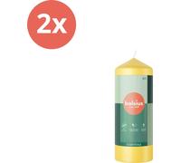 Bolsius - Bougies - Essentials - 150/58 - 1 par paquet - Jaune soleil - Pack avantage - 2 pièces