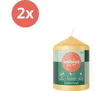 Bolsius - Bougies - Essentials - 80/58 - 1 par paquet - Beige Avoine - Pack avantage - 2 pièces