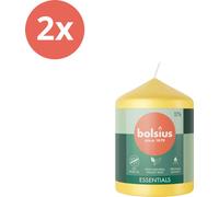 Bolsius - Bougies - Essentials - 80/58 - 1 par paquet - Jaune soleil - Pack avantage - 2 pièces