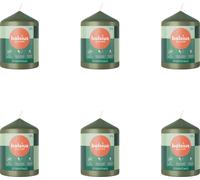Bolsius - Bougies - Essentials - 80/58 - 1 par paquet - Olive fraîche - Pack avantage - 6 pièces