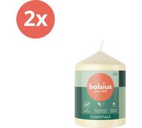 Bolsius - Bougies - Essentials - 80/58 - 1 par paquet - Soft Pearl - Pack avantage - 2 pièces