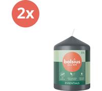 Bolsius - Bougies - Essentials - 80/58 - 1 par paquet - Stormy Grey - Pack avantage - 2 pièces