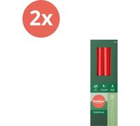 Bolsius - Bougies gothiques - 245/24 - 8 pièces par paquet - Rouge tendre - Pack avantage - 16 pièces - 2 emballages