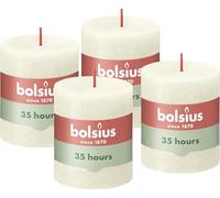 Bolsius - Bougies pilier rustique - Ivoire - 8 x 7 cm - Lot de 4 - Longue durée de combustion de 35 heures - Bougie de maison - Non parfumée - Cire naturelle végétalienne - Sans huile de palme